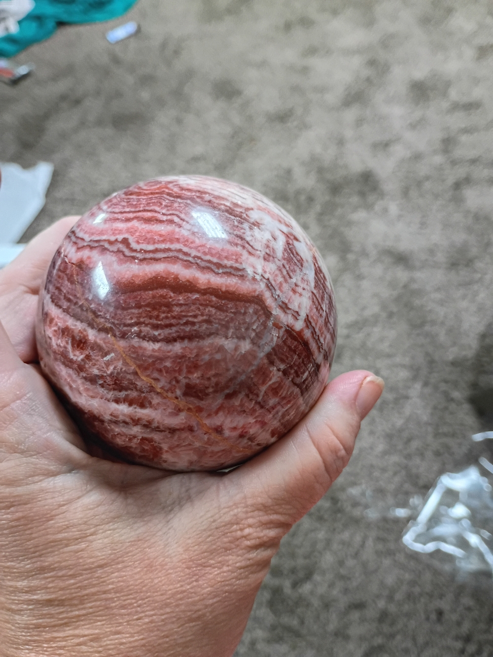 Redd Jasper Sphere 3 Inches In Diameter Almost 3 Lbs